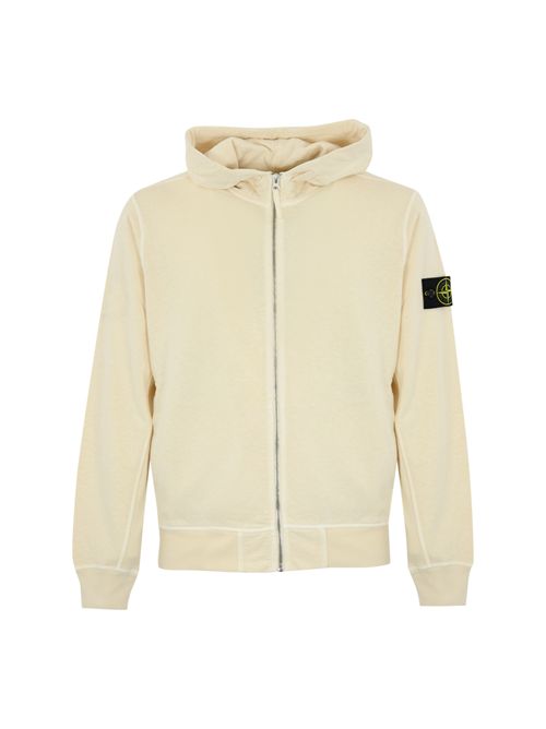 Felpa 6100032 in cotone mafile' Old Effect Ivory STONE ISLAND | 6100032S0060V0193